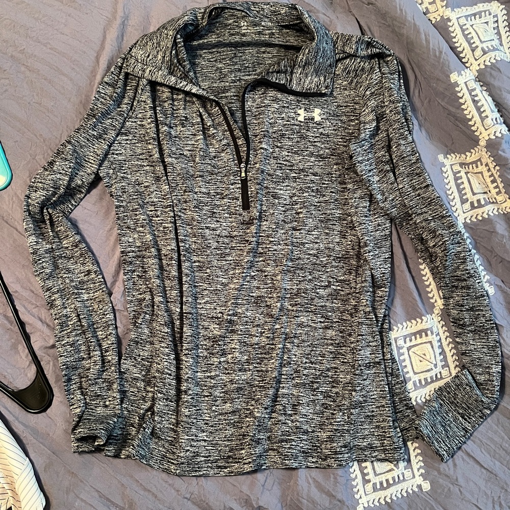 Under Armour Black and White Quarter-Zip Top